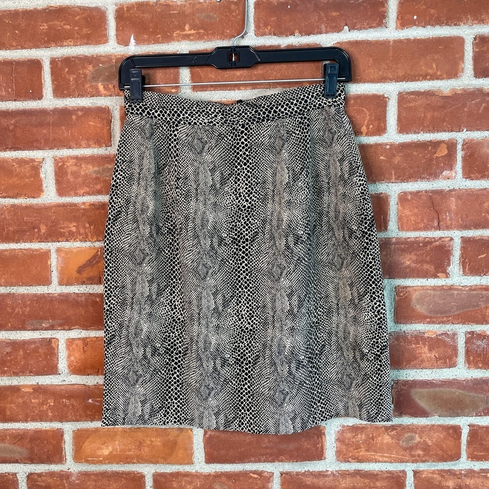 Vintage 90’s 100% silk snake skin print mini skirt